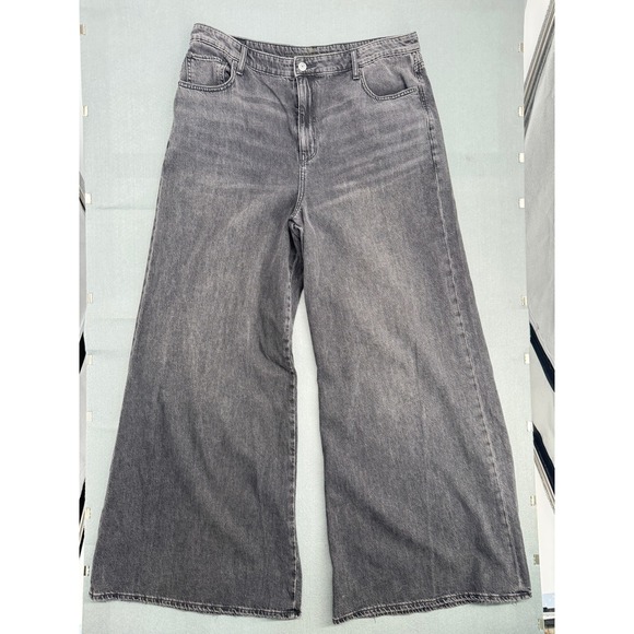 American Eagle Outfitters Denim - American Eagle Wide Leg Jeans 16L Grey Cotton High Rise Grunge Streetwear Indie